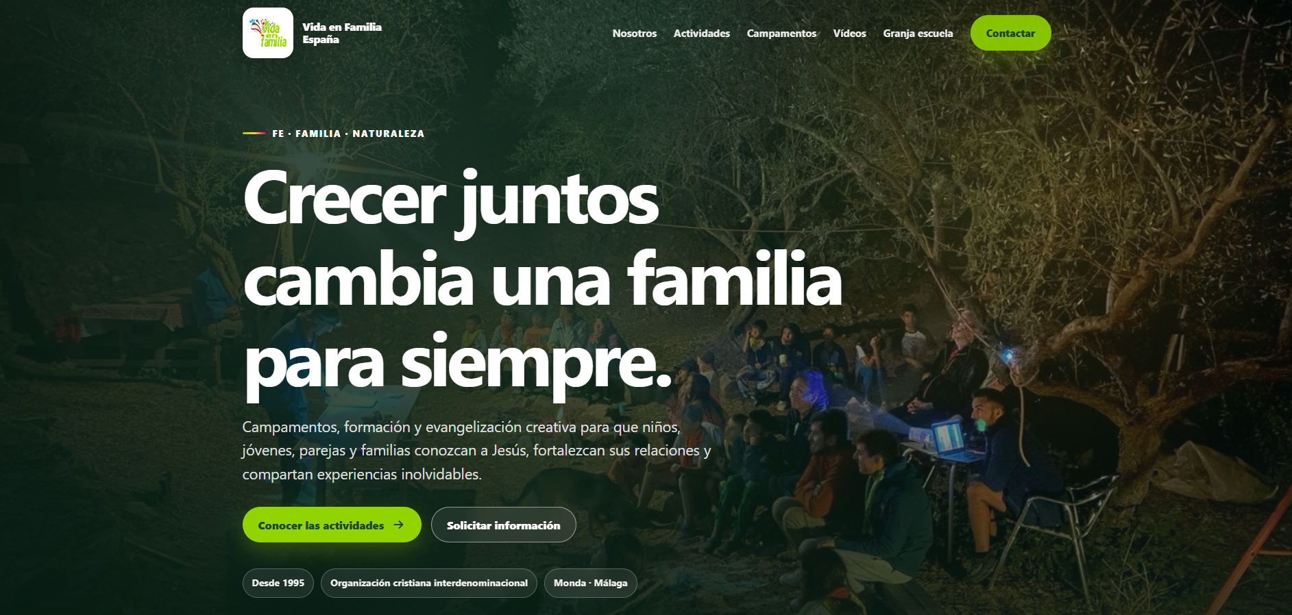 Boceto de la web de Vida en Familia España